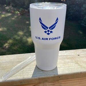 NEW- United States Air Force 20oz Travel Tumbler- Stainless Steel White 20 oz